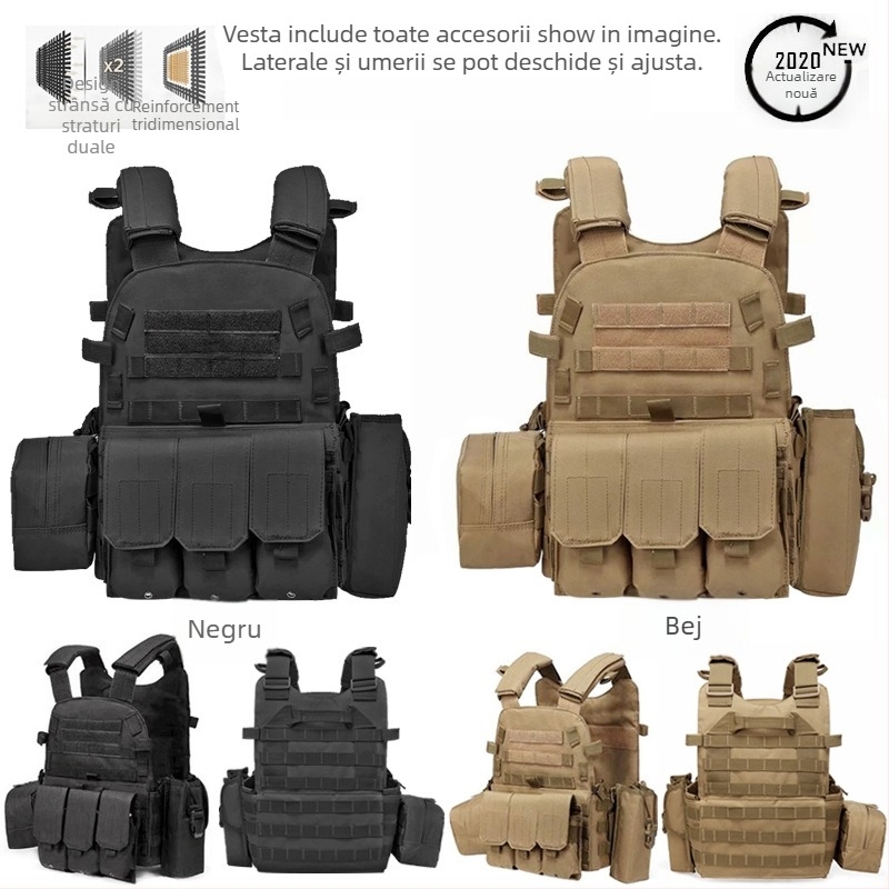 Vestă tactică camuflaj pentru copii, nivelul 3 de armură, respirabilă și rezistentă la uzură, pentru exterior