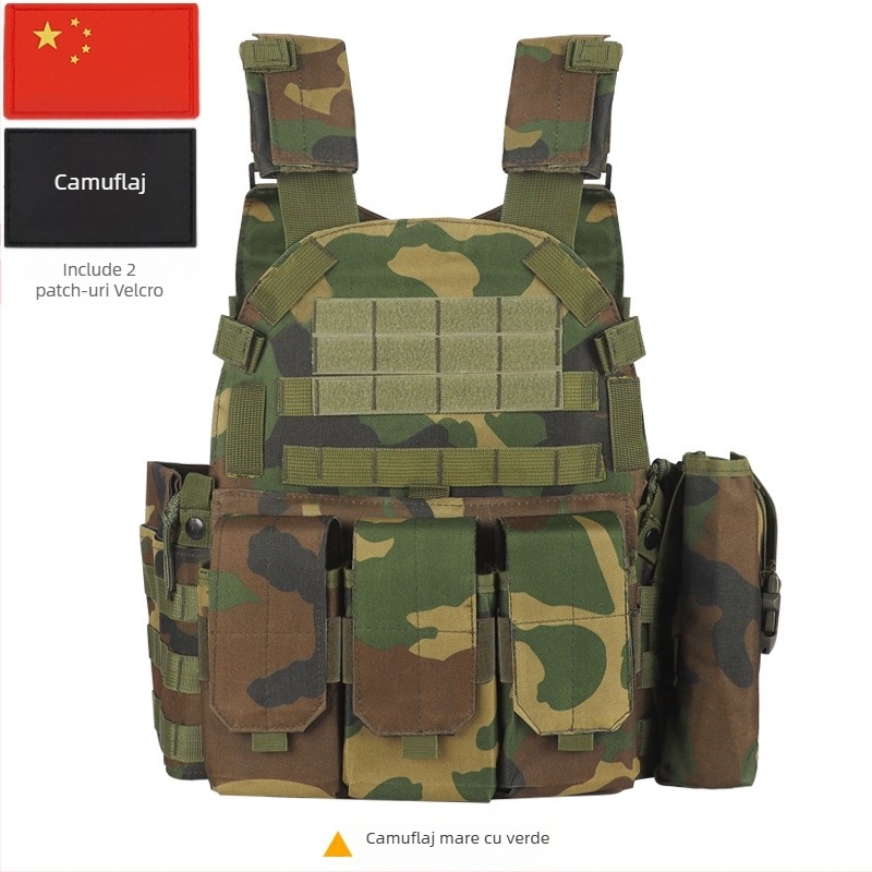 Vestă tactică camuflaj pentru copii, nivelul 3 de armură, respirabilă și rezistentă la uzură, pentru exterior