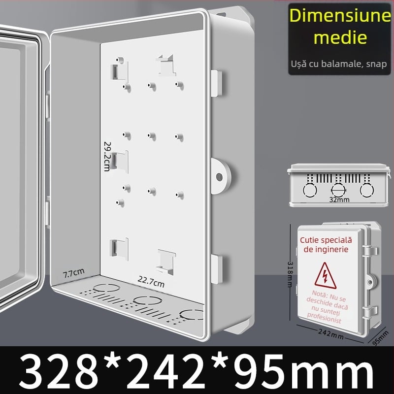 Cutie electrică din plastic impermeabilă pentru exterior, pentru distribuție, contoare și cutie de legături — monitorizare industrială