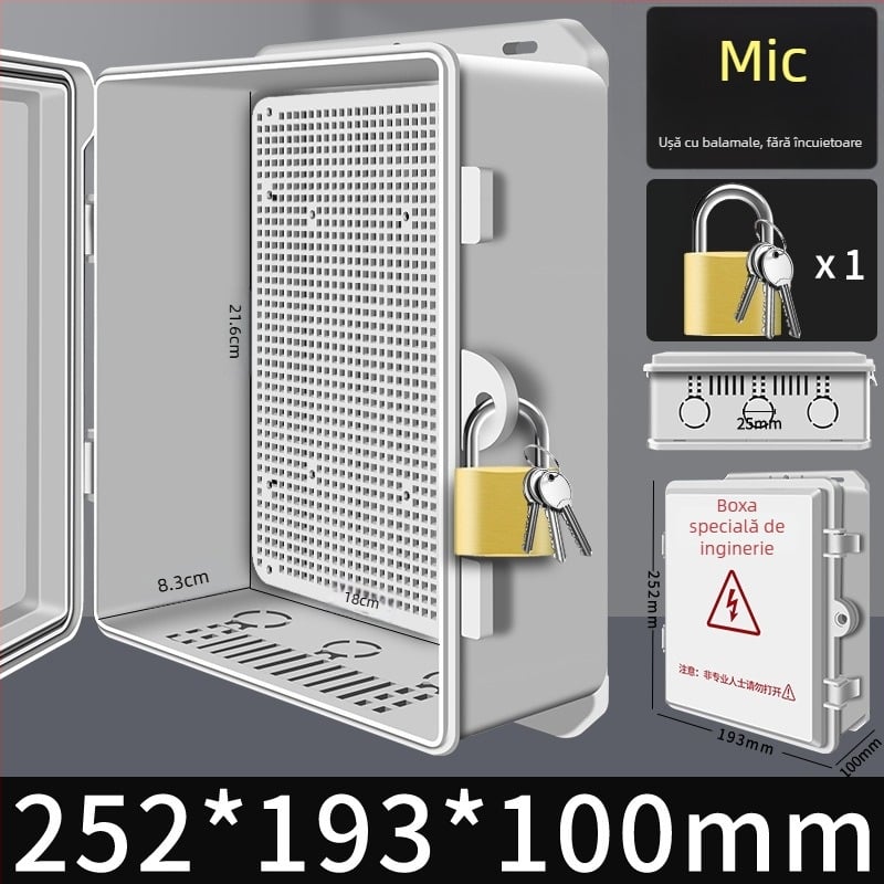 Cutie electrică din plastic impermeabilă pentru exterior, pentru distribuție, contoare și cutie de legături — monitorizare industrială