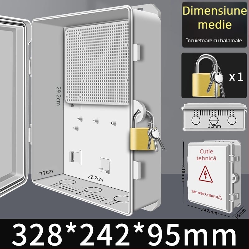 Cutie electrică din plastic impermeabilă pentru exterior, pentru distribuție, contoare și cutie de legături — monitorizare industrială