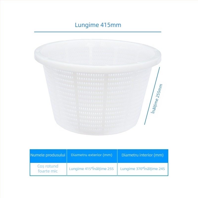 Coș circular din plastic HDPE, material virgin, rezistent la apă și umezeală, turnat prin injecție, sarcină 50