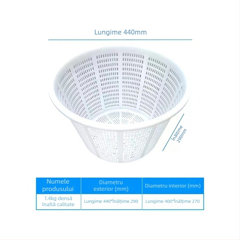 Coș circular din plastic HDPE, material virgin, rezistent la apă și umezeală, turnat prin injecție, sarcină 50