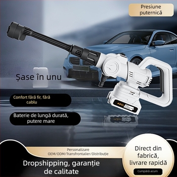 Pistol de spălat auto fără fir, cu presiune înaltă, reîncărcabil, fără perii, universal pentru mașini