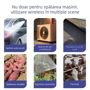 Pistol de spălat auto fără fir, cu presiune înaltă, reîncărcabil, fără perii, universal pentru mașini