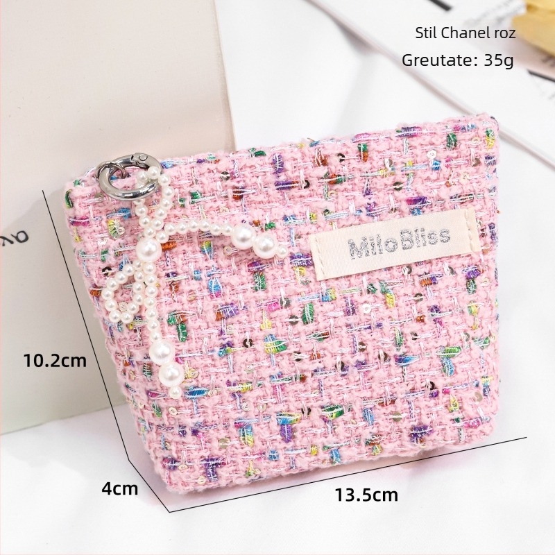 Portofel pentru monede: mini, urban-chic pentru femei (Material: poliester; Căptușeală: poliester; Stil: simplitate urbană; Gen: feminin; Sezon: Vară 2025)