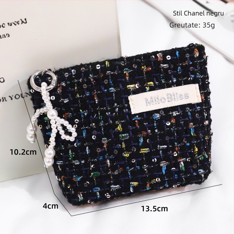 Portofel pentru monede: mini, urban-chic pentru femei (Material: poliester; Căptușeală: poliester; Stil: simplitate urbană; Gen: feminin; Sezon: Vară 2025)