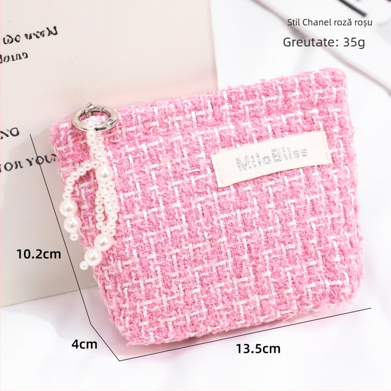 Portofel pentru monede: mini, urban-chic pentru femei (Material: poliester; Căptușeală: poliester; Stil: simplitate urbană; Gen: feminin; Sezon: Vară 2025)