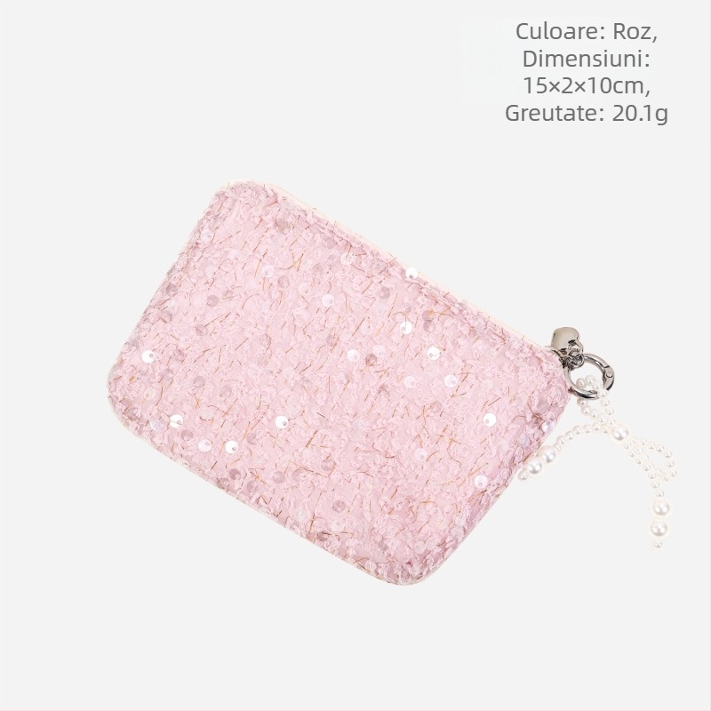 Portofel pentru monede: mini, urban-chic pentru femei (Material: poliester; Căptușeală: poliester; Stil: simplitate urbană; Gen: feminin; Sezon: Vară 2025)