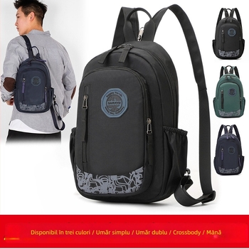 Rucsac de bărbați — multifuncțional pentru oraș și drumeții, respirabil și rezistent la uzură, din nylon (Capacitate <20L; Material: Nylon; Caracteristici: Respirabil, Impermeabil, Rezistent la uzură; Model solid)