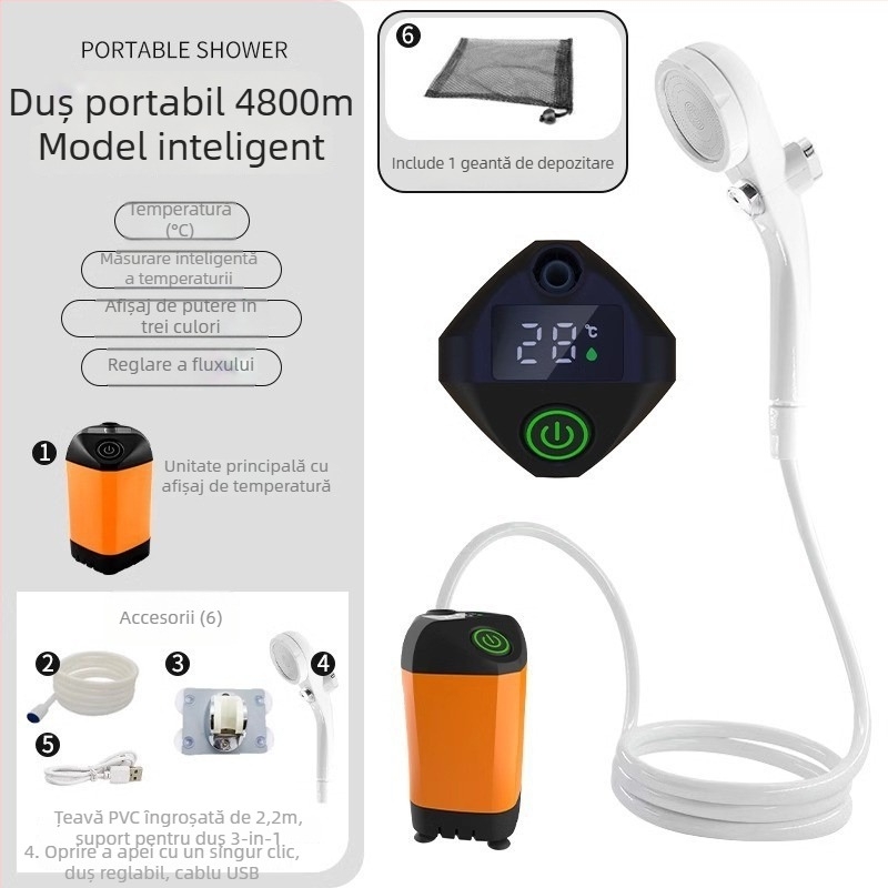 Cap de dus/ Duș – ABS, montaj pe perete, pulverizare și ploaie, turnare prin injecție, stil modern