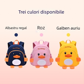 Rucsac pentru grădiniță cu broderie de rață, respirabil, impermeabil, ultra-ușor, curele cu pernă de aer