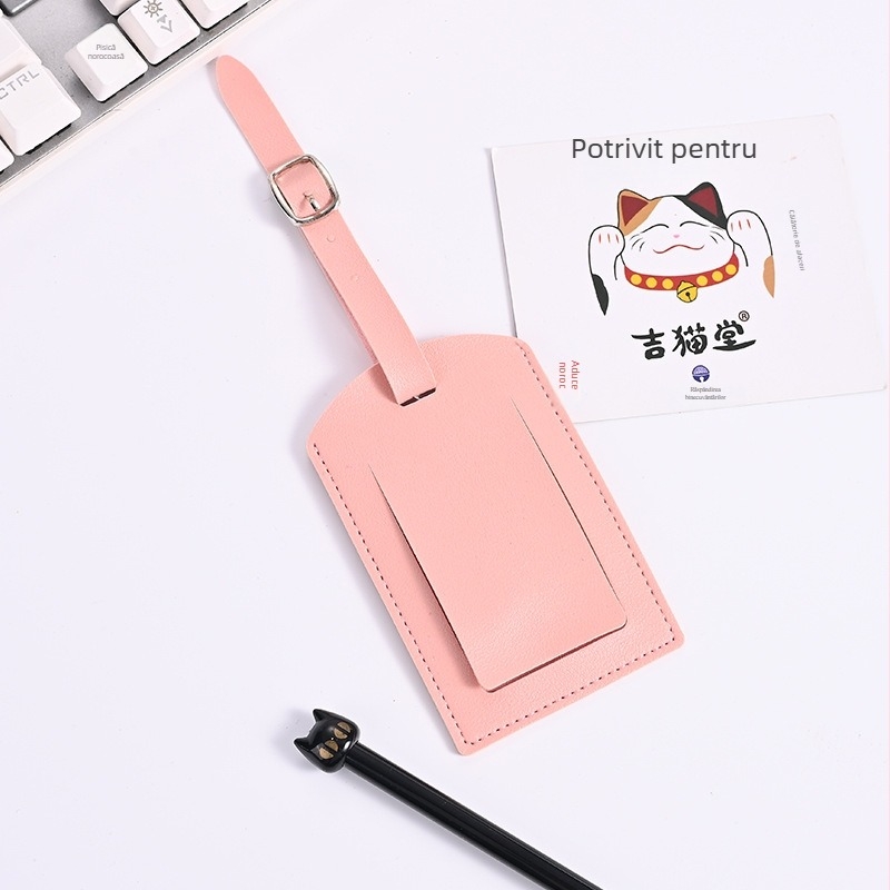 Etichetă de bagaj cu fereastră – PU piele, Bowei, stil de călătorie de relaxare, model solid, impermeabil, protecție anti-furt, protecție împotriva fraudei