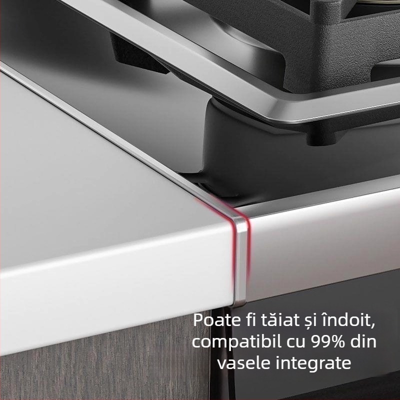 Bandă de aluminiu pentru margine cu instalație încorporată, clips de spațiu între aragaz încorporat, etanșare margine blat bucătărie, Universal Brand, Universal Tip