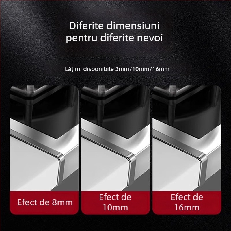 Bandă de aluminiu pentru margine cu instalație încorporată, clips de spațiu între aragaz încorporat, etanșare margine blat bucătărie, Universal Brand, Universal Tip