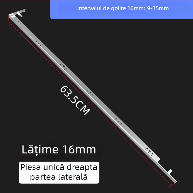Bandă de aluminiu pentru margine cu instalație încorporată, clips de spațiu între aragaz încorporat, etanșare margine blat bucătărie, Universal Brand, Universal Tip