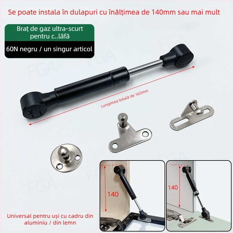 Dulap TV montat pe perete cu uși din sticlă, cadru din aluminiu subțire și ușă inferioară basculantă cu gaz.