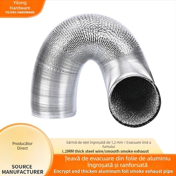 Conductă de evacuare îngroșată și întărită pentru hotă, furtun flexibil din folie de aluminiu, model universal