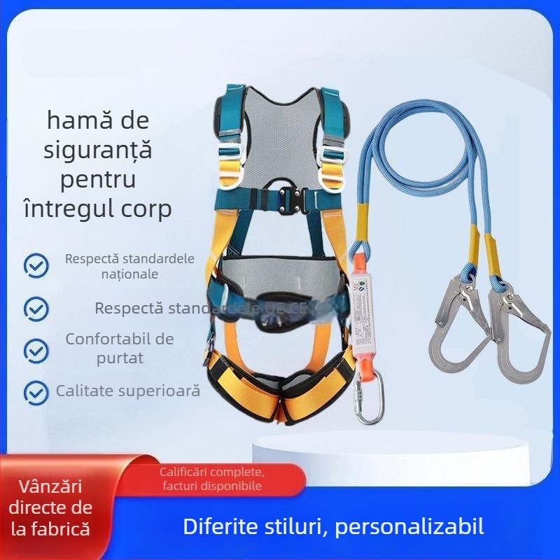 Longzhigu hamă de siguranță pentru corpul întreg cu sistem cu cinci puncte și cârlige duble (GB-2010)