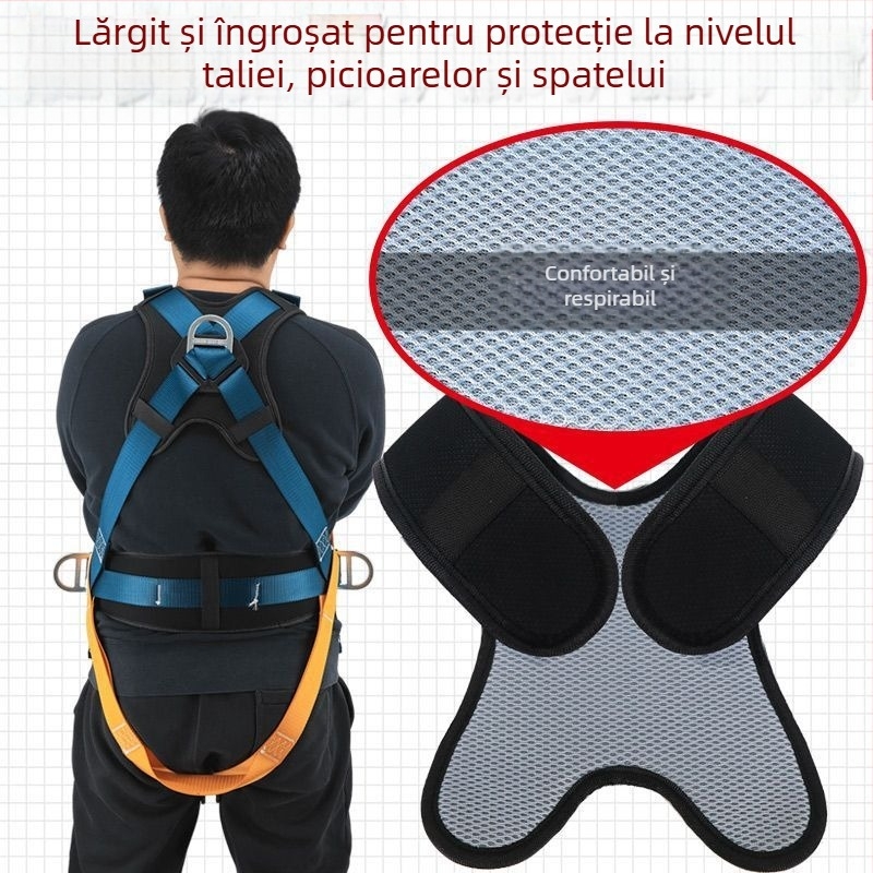 Longzhigu hamă de siguranță pentru corpul întreg cu sistem cu cinci puncte și cârlige duble (GB-2010)