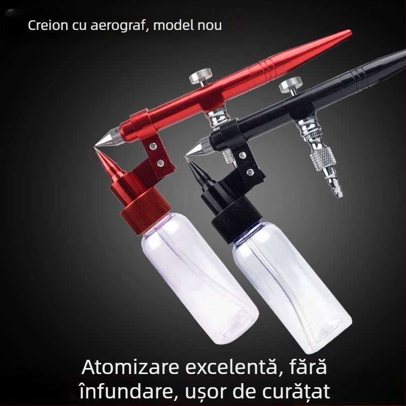 Kit pistolă electrică de vopsire pentru mobilier și piele, Great Craftsman; corp din aluminiu anodizat; presiune maximă 18-22; distanță optimă de pulverizare 100-200; capacitate 50cc