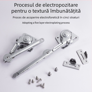 Left Steel opritor arbitrar din aliaj de zinc pentru dulapuri și sertare, model 01A-Standard Type Fine Grain, stil minimalist modern
