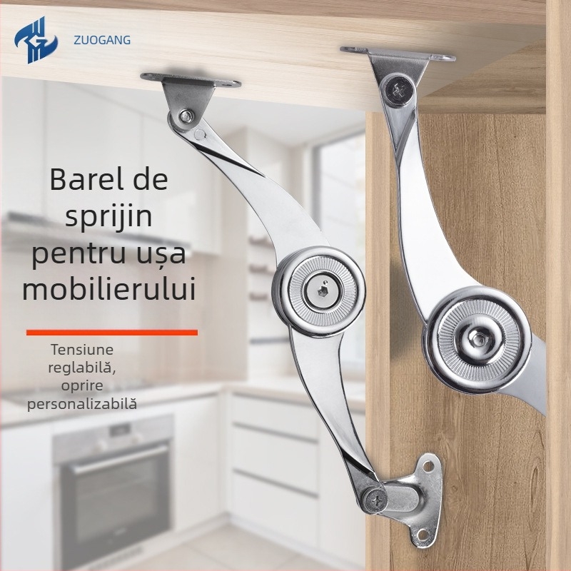 Left Steel opritor arbitrar din aliaj de zinc pentru dulapuri și sertare, model 01A-Standard Type Fine Grain, stil minimalist modern