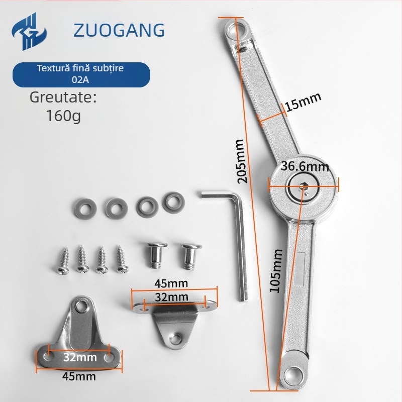 Left Steel opritor arbitrar din aliaj de zinc pentru dulapuri și sertare, model 01A-Standard Type Fine Grain, stil minimalist modern