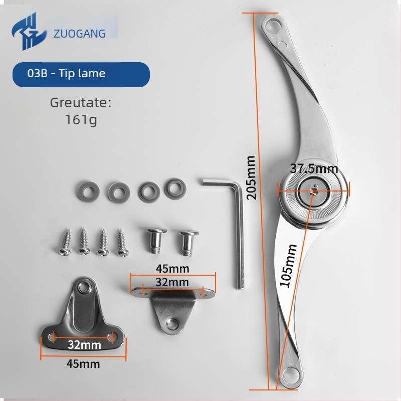 Left Steel opritor arbitrar din aliaj de zinc pentru dulapuri și sertare, model 01A-Standard Type Fine Grain, stil minimalist modern