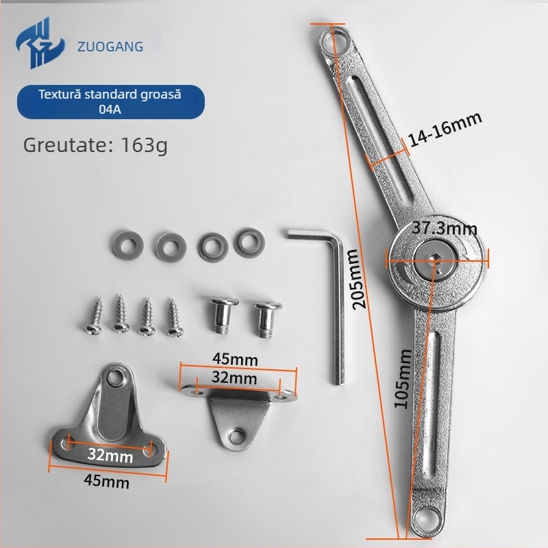 Left Steel opritor arbitrar din aliaj de zinc pentru dulapuri și sertare, model 01A-Standard Type Fine Grain, stil minimalist modern