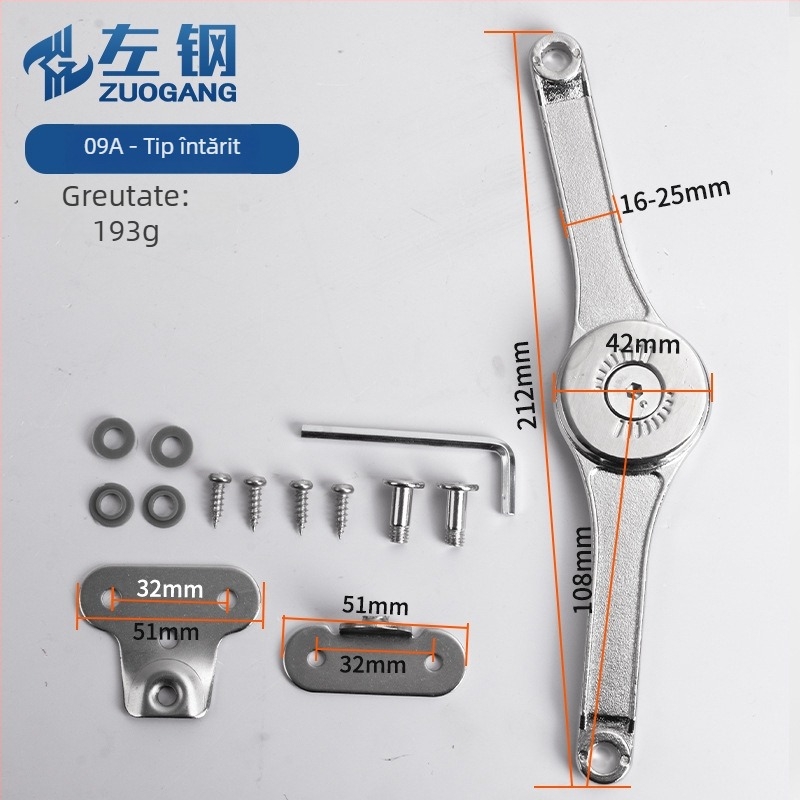 Left Steel opritor arbitrar din aliaj de zinc pentru dulapuri și sertare, model 01A-Standard Type Fine Grain, stil minimalist modern