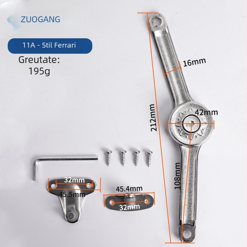 Left Steel opritor arbitrar din aliaj de zinc pentru dulapuri și sertare, model 01A-Standard Type Fine Grain, stil minimalist modern