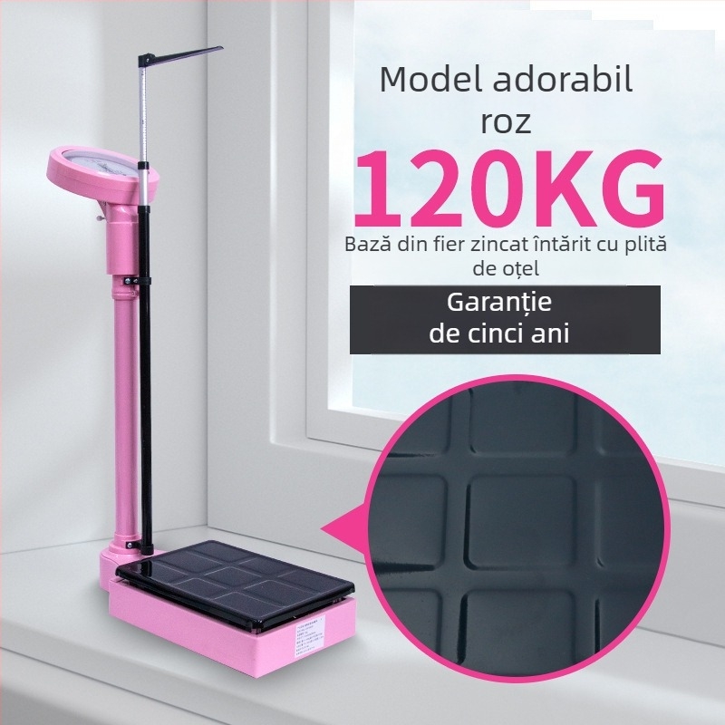 Cântar înălțime și greutate All-in-One pentru adulți și copii, Model RTZ001, Operare cu buton, Cântar inteligent