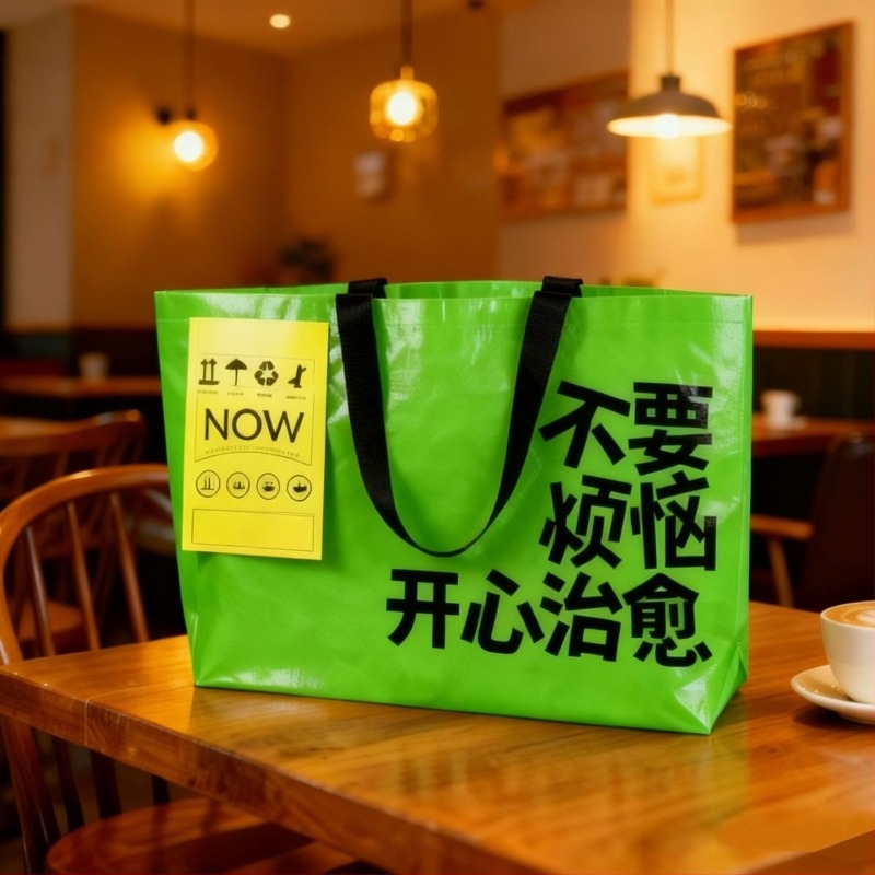 Geantă țesută manual din PP cu strat laminat transparent, impermeabilă, grosime 140, potrivită pentru depozitare și ambalare