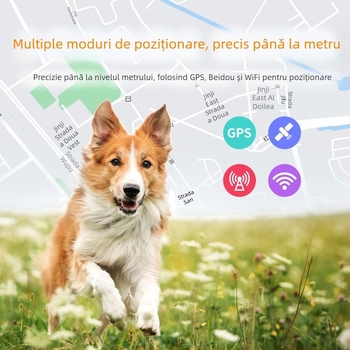Trackere GPS pentru animale de companie cu poziționare Beidou pentru pisici, câini și oi – zgardă impermeabilă, alarme de vibrație, de întrerupere și de mișcare și perimetru; precizie GPS 15 m; IP67; baterie din polimer
