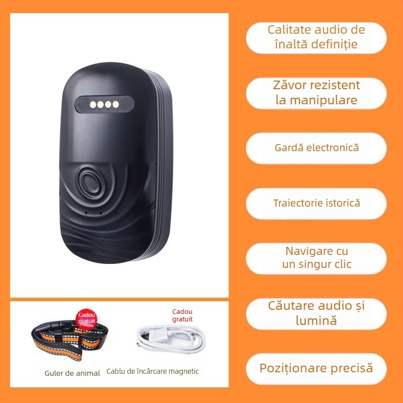 Trackere GPS pentru animale de companie cu poziționare Beidou pentru pisici, câini și oi – zgardă impermeabilă, alarme de vibrație, de întrerupere și de mișcare și perimetru; precizie GPS 15 m; IP67; baterie din polimer