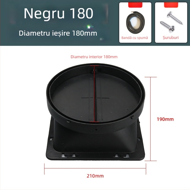 Accesorii pentru hota de bucătărie — ieșire de aer cu supapă de control îngroșată, montaj manual, model Ieșire de aer, cod YCF