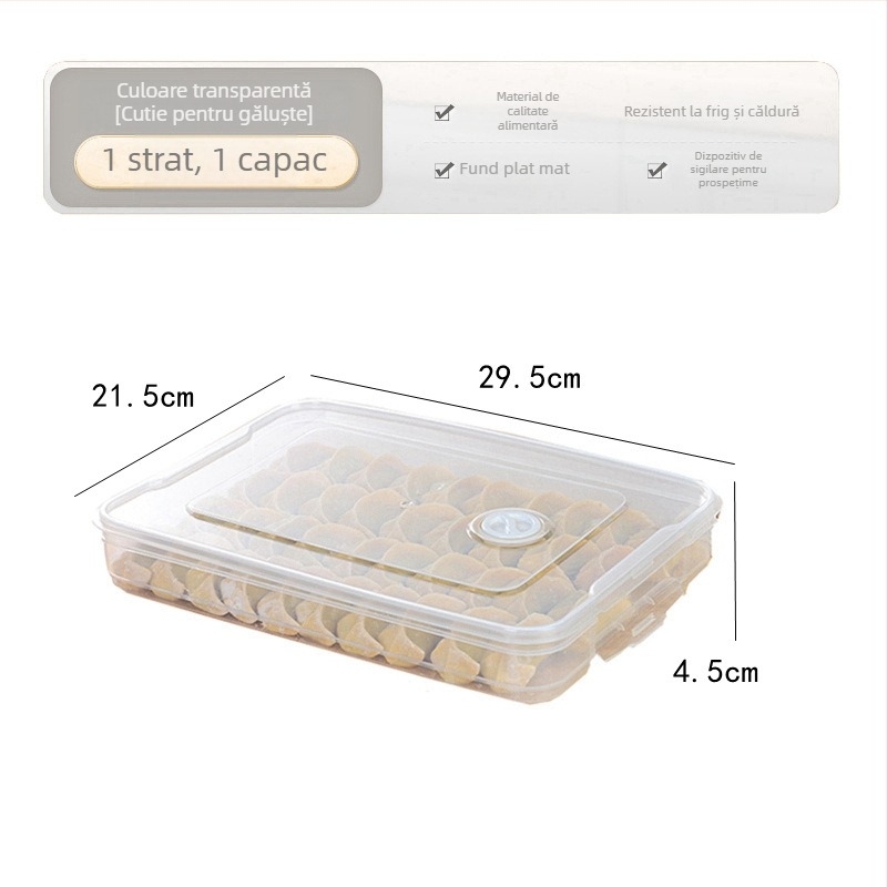 Cutie pentru găluște – plastic alimentar, portabilă pentru depozitare în frigider și congelare