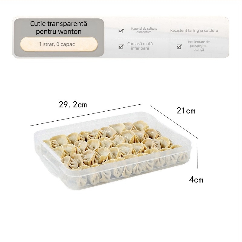 Cutie pentru găluște – plastic alimentar, portabilă pentru depozitare în frigider și congelare