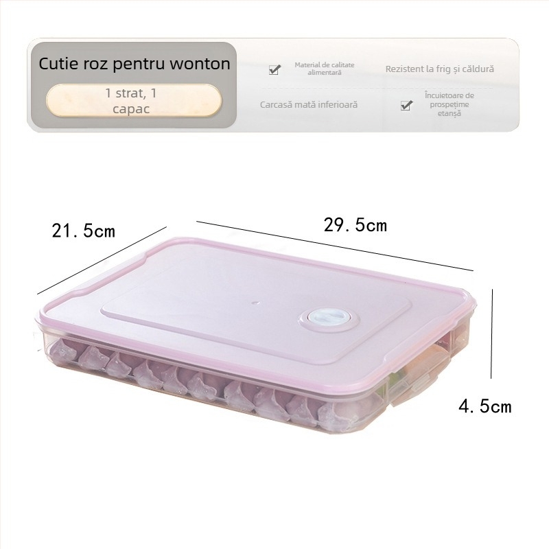 Cutie pentru găluște – plastic alimentar, portabilă pentru depozitare în frigider și congelare