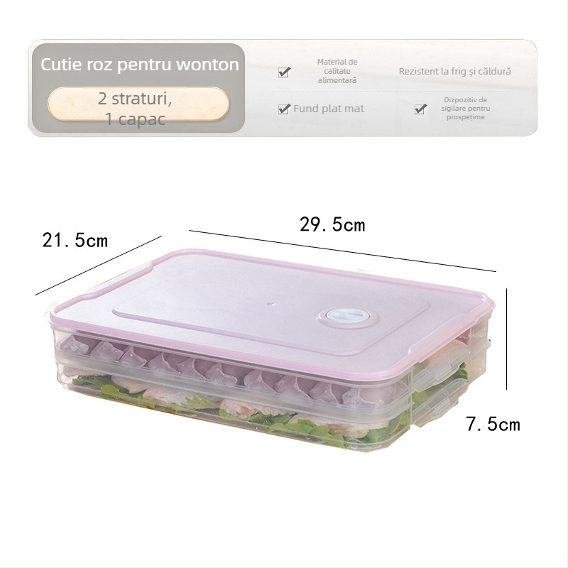 Cutie pentru găluște – plastic alimentar, portabilă pentru depozitare în frigider și congelare