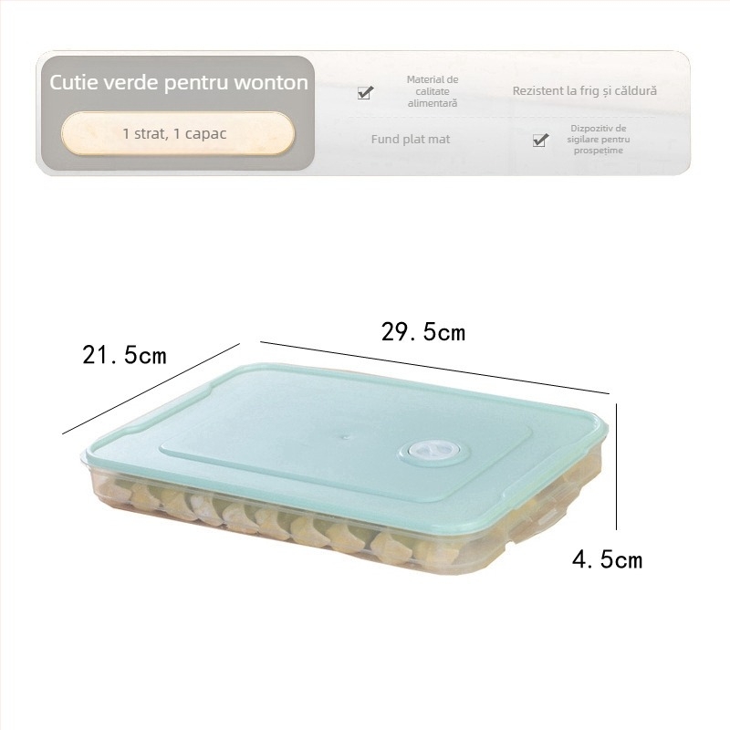 Cutie pentru găluște – plastic alimentar, portabilă pentru depozitare în frigider și congelare