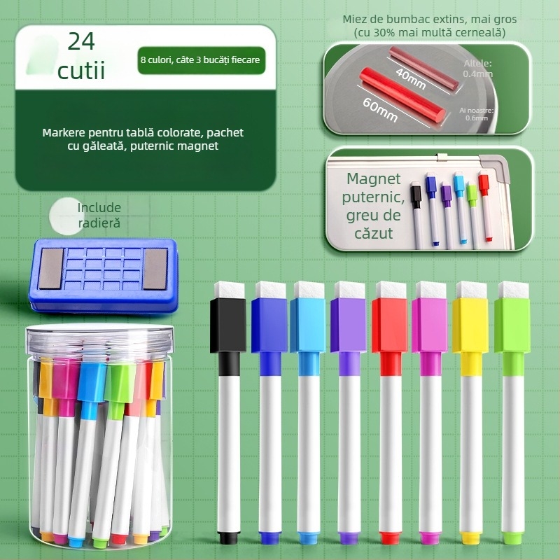 Liangzhi TZETBBB Marker pentru tablă pentru copii, pe bază de apă, 0,2 mm, plastic