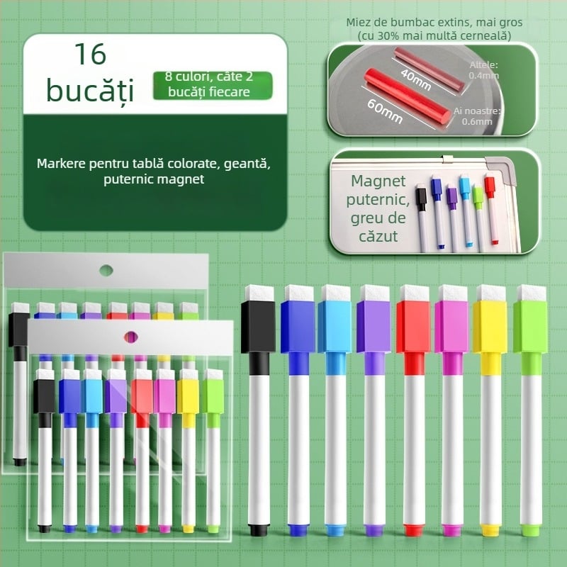 Liangzhi TZETBBB Marker pentru tablă pentru copii, pe bază de apă, 0,2 mm, plastic