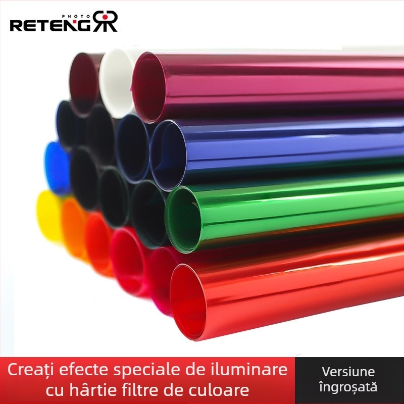 Accesorii pentru lampă – Foaie de filtre de culoare pentru iluminat de scenă, material optic de înaltă transmisie, permite obținerea diferitelor temperaturi de culoare și efecte de iluminare