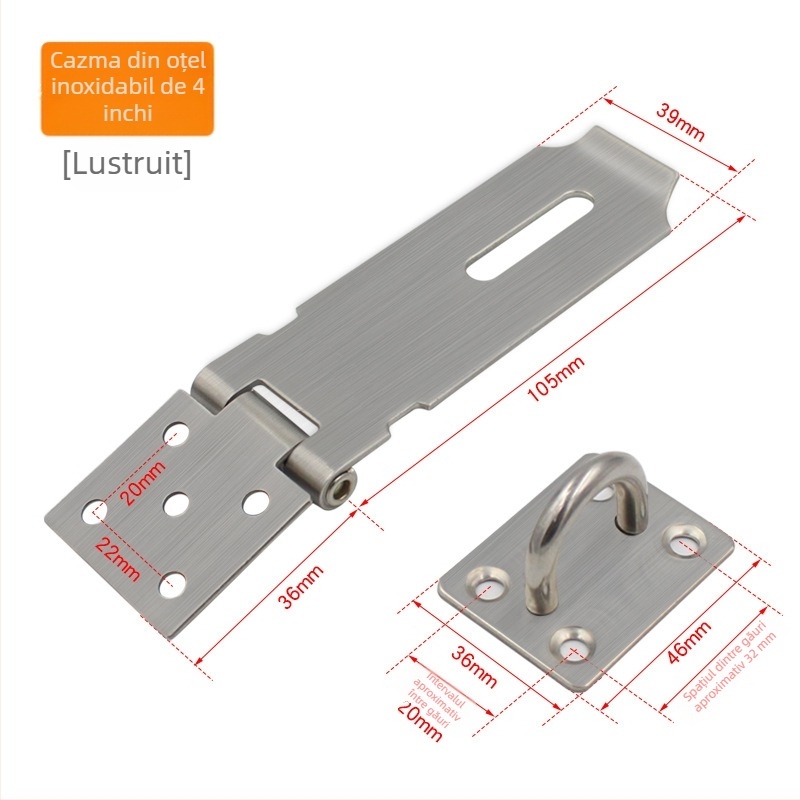 Cuplă din oțel inoxidabil pentru dulapuri și sertare — Brand Dinit, Model 141654152, Potrivit pentru comode, uși, dulapuri, ferestre, Stil: modern simplu, Material: oțel inoxidabil
