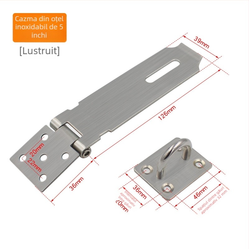 Cuplă din oțel inoxidabil pentru dulapuri și sertare — Brand Dinit, Model 141654152, Potrivit pentru comode, uși, dulapuri, ferestre, Stil: modern simplu, Material: oțel inoxidabil