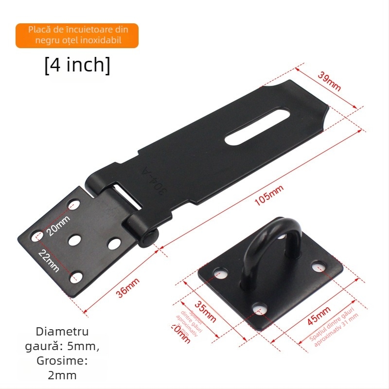 Cuplă din oțel inoxidabil pentru dulapuri și sertare — Brand Dinit, Model 141654152, Potrivit pentru comode, uși, dulapuri, ferestre, Stil: modern simplu, Material: oțel inoxidabil