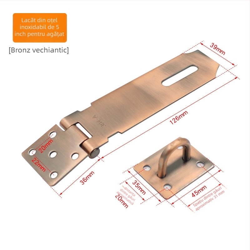 Cuplă din oțel inoxidabil pentru dulapuri și sertare — Brand Dinit, Model 141654152, Potrivit pentru comode, uși, dulapuri, ferestre, Stil: modern simplu, Material: oțel inoxidabil