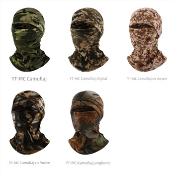 Mască de ciclism cu protecție integrată a feței și a gâtului, poliester, marca AA, unisex